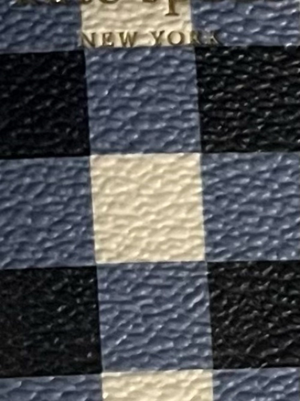 kate spade Blue and White Gingham Cosmetic Pouch NWOT